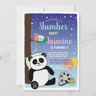 Panda Slumber Party Geburtstag Aquamarine Filme Po Einladung