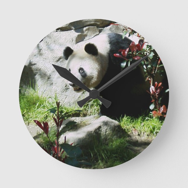 Panda Smile Wall Clock Runde Wanduhr (Vorderseite)