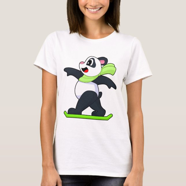 Panda Snowboarder Snowboard Winter sports T-Shirt (Vorderseite)