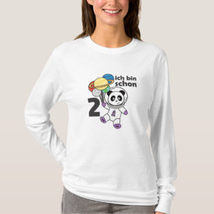 Panda Space Planet Zwei Jahre alt 2 Jahre alt T-Shirt