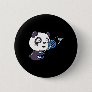 Panda spielen Badminton Getting Sweaty I Panda Bea Button