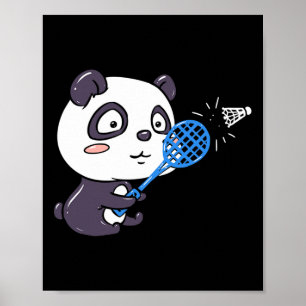 Panda spielen Badminton Getting Sweaty I Panda Bea Poster