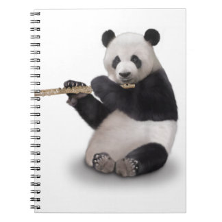 Panda spielt den Flute-T - Shirt Notizblock