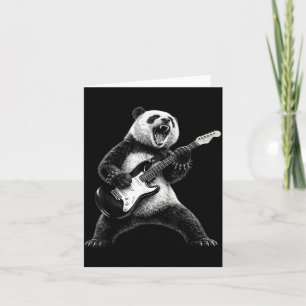 Panda spielt Gitarre Rockstar Rock and Roll Männer Karte