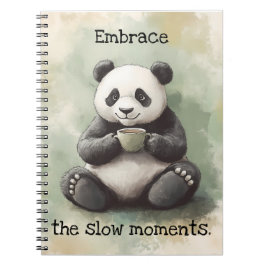 Panda Spiral Notebook, Embrace die langsamen Momen Notizblock