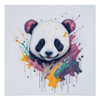 Panda Splash Art Malerei