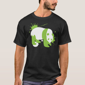 Panda-Spritzerschwarzes T-Shirt