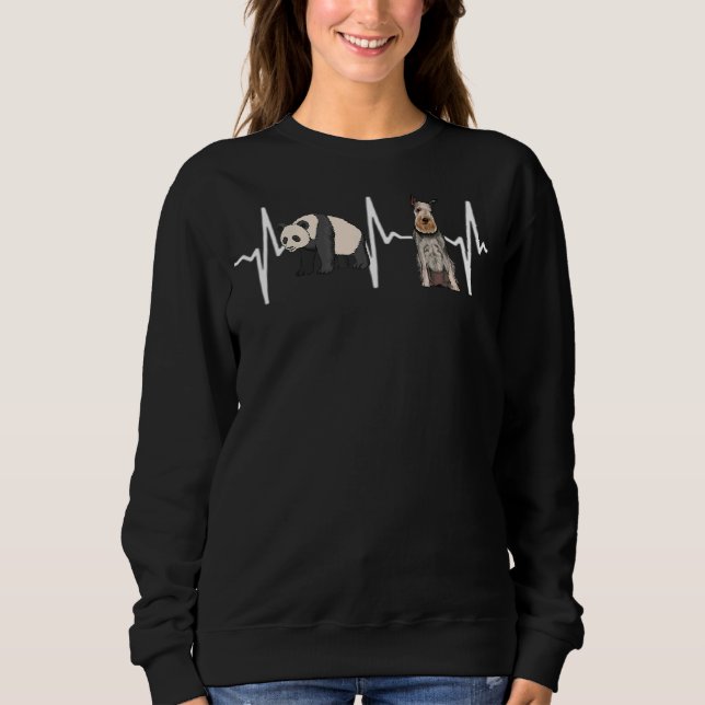 Panda Standard Schnauzer Heartbeat Dog Sweatshirt (Vorderseite)