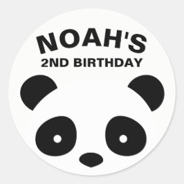 Panda Sticker, Schwarz und Weiß zum Geburtstag Runder Aufkleber
