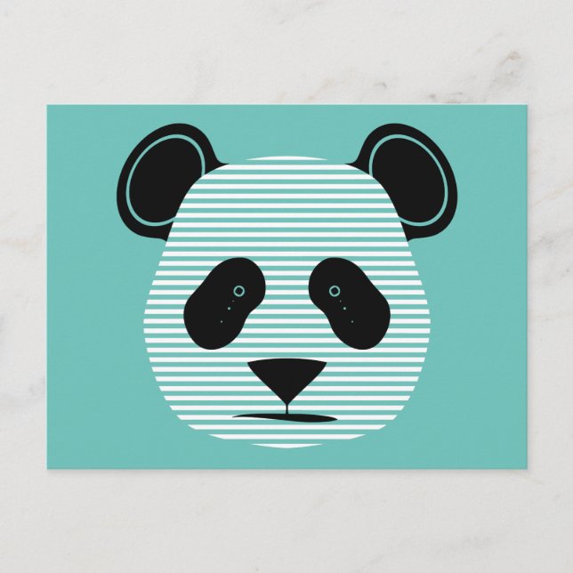 Panda Streifen Postkarte (Vorderseite)