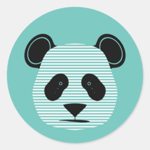 Panda Streifen Runder Aufkleber