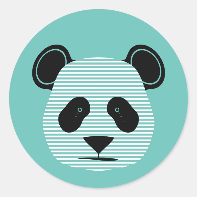 Panda Streifen Runder Aufkleber (Vorderseite)