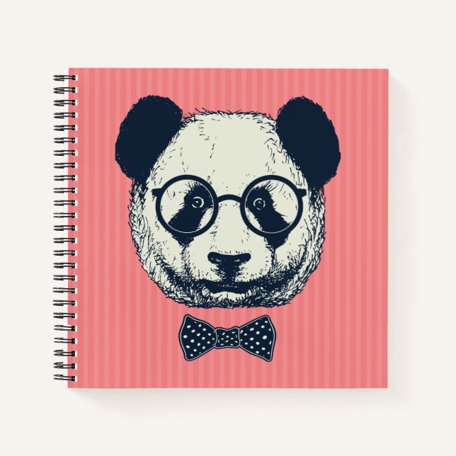 Panda Stripes Notizbuch (Vorderseite)