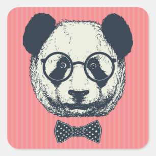 Panda Stripes Quadratischer Aufkleber