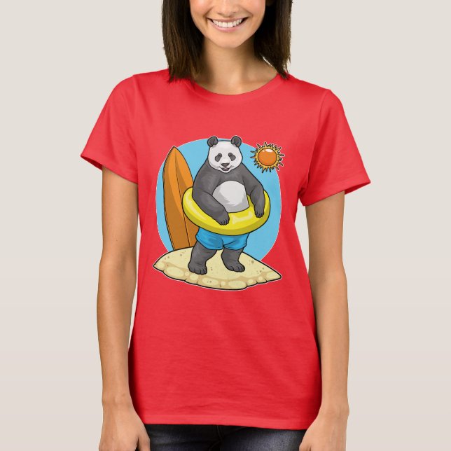 Panda Summer Beach T-Shirt (Vorderseite)