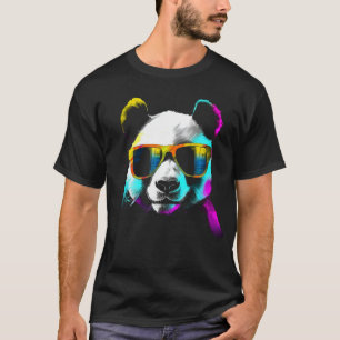 Panda Sunglasses Artwork Animal Motif Panda T-Shirt