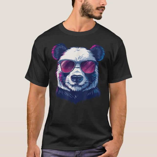Panda Sunglasses Graphic T-Shirt (Vorderseite)