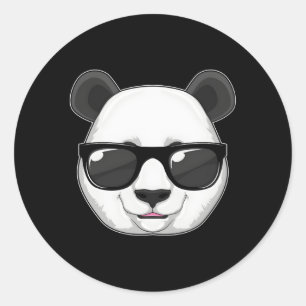 Panda Sunglasses Runder Aufkleber