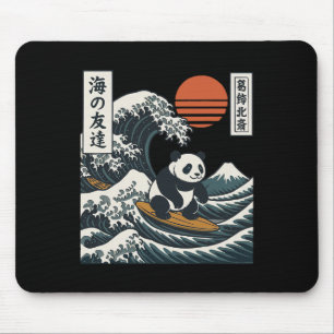 Panda Surft auf Japanischer Welle Große Welle _2 Mousepad