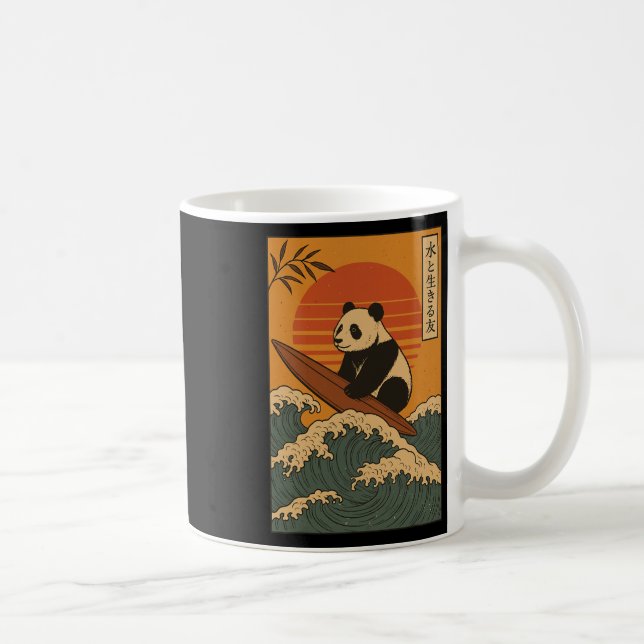 Panda Surft Japanisch _1  Kaffeetasse (Rechts)