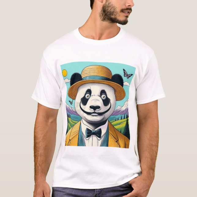 Panda Surrealismus T-Shirt (Vorderseite)
