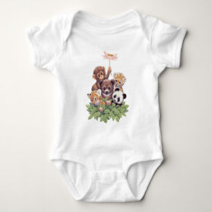 Panda Süß Design Baby Jersey Body Strampler