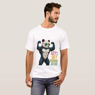 Panda T - Shirt Roter Text Shirt Funny Panda Zitat
