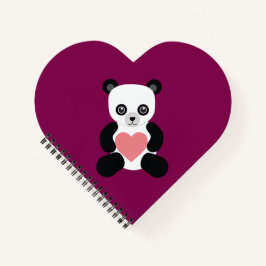 Panda Teddy Bear mit Heart Notebook Notizbuch
