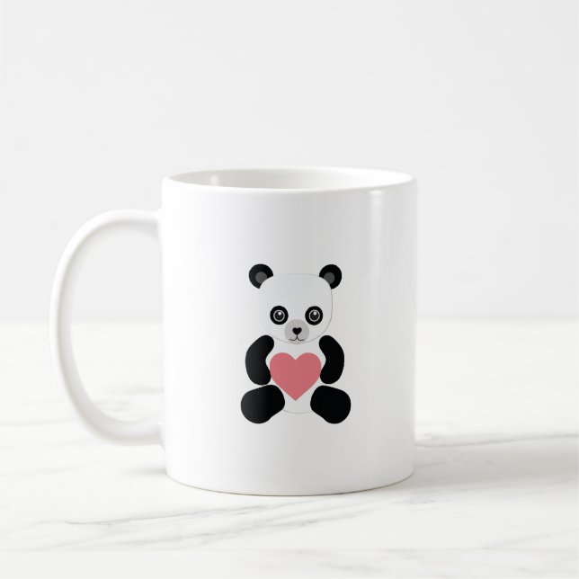 Panda Teddy Bear mit Herz Kaffeetasse (Links)