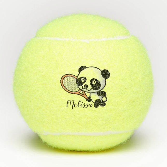 Panda-Tennis Tennisbälle (Vorderseite)