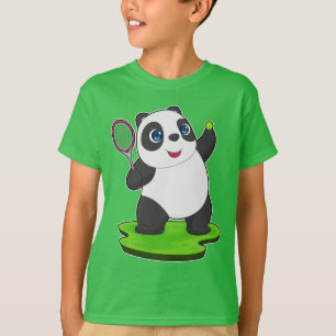 Panda Tennis Tennisschläger T-Shirt