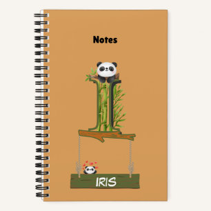 Panda Theme Notebook - Benannt mit Letter I Notizbuch