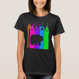 Panda-Tier-Regenbogenblase mit Silhouette T-Shirt