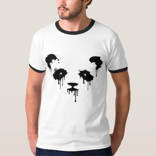 Panda-Tinten-Tropfen-Grafik Herren T-Shirt  (Vorderseite)