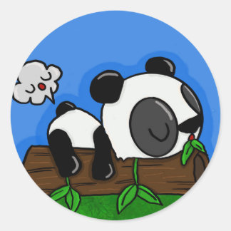 Panda-Toot Runder Aufkleber