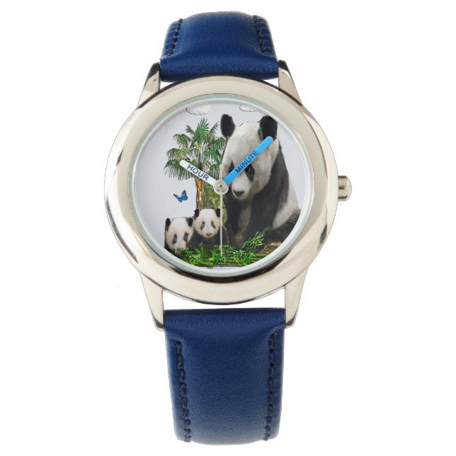 Panda trägt Mädchen-Uhren Armbanduhr (Vorderseite)