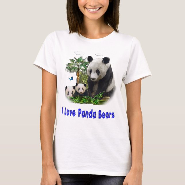 Panda trägt T - Shirt (Vorderseite)