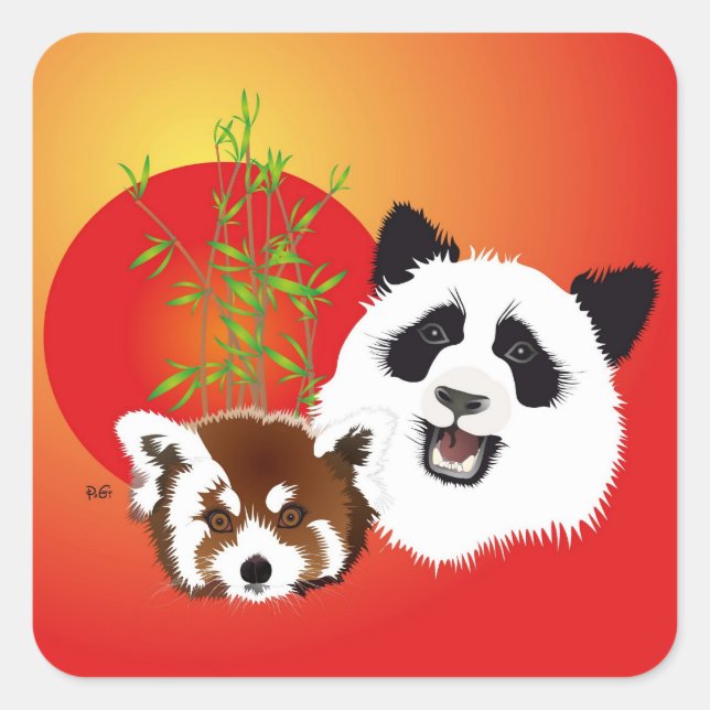 Panda Treffen Aufkleber (Vorderseite)