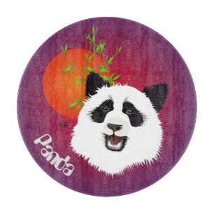 Panda Treffen Glasbrett Schneidebrett