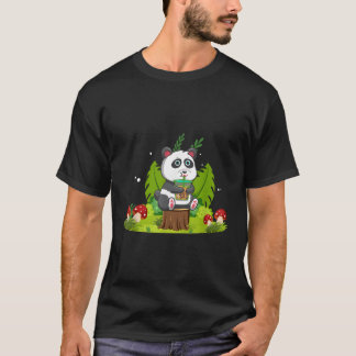 Panda trinkt Boba Tee für den Fan von Junk-Food