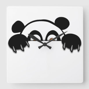 Panda-Uhr Quadratische Wanduhr