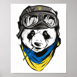 Panda Ukrainische Flagge Ukraine-Shirt Ukrainische Poster
