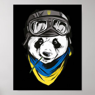 Panda ukrainische Flagge ukrainisches Andenken Poster