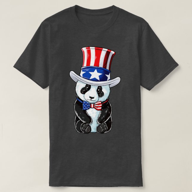 Panda Uncle Sam 4. Juli Männer Frauen Kinder Ameri T-Shirt (Design vorne)