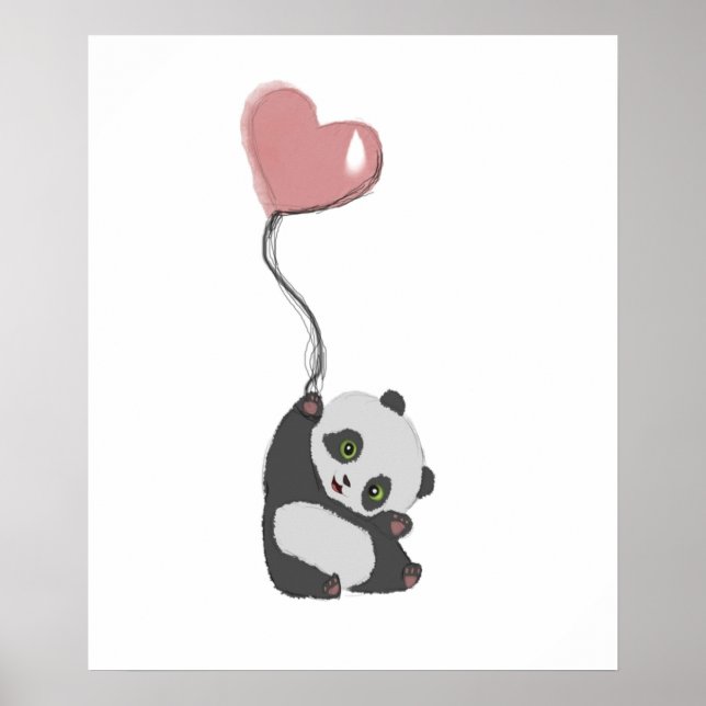 Panda und Ballon Poster (Vorne)