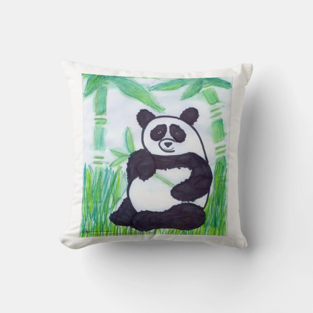 Panda und Bamboo American MoJo Pillow Kissen (Vorderseite)