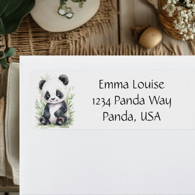 Panda und Bamboo Envelope (Panda and Bamboo Address Label)