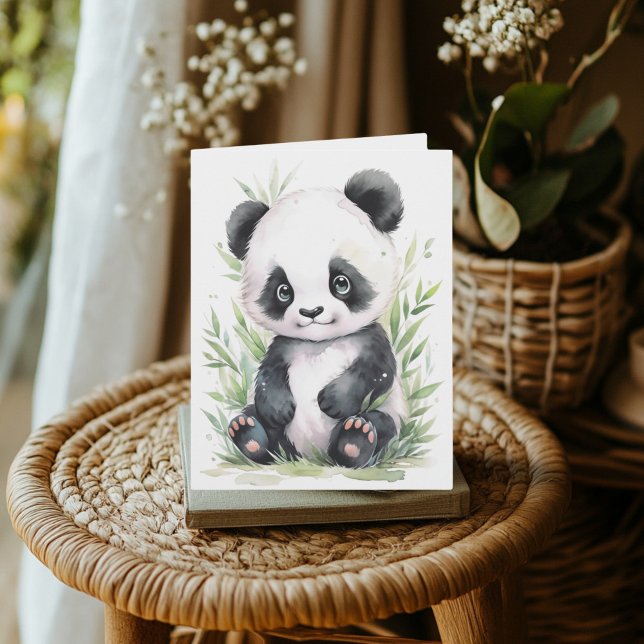 Panda und Bamboo Gruß Karte (Panda and Bamboo Greeting Card)