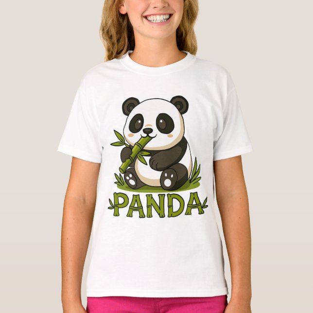Panda und Bambus T-Shirt (Vorderseite)