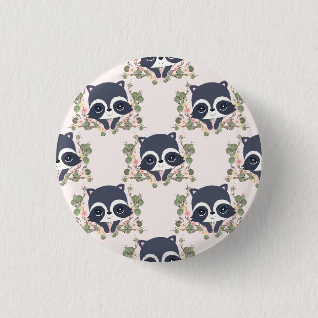 Panda und Blume Tattoo Button (Vorderseite)
